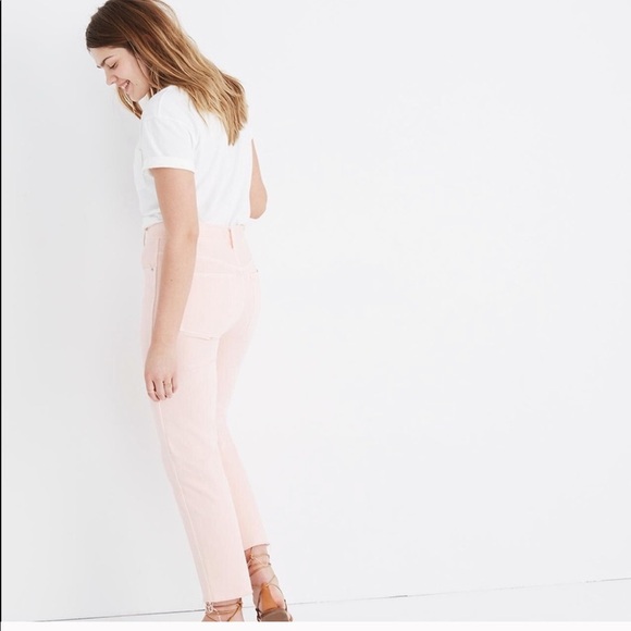 Madewell Women's Straight Leg Jeans in Light Pink - Picture 2 of 7